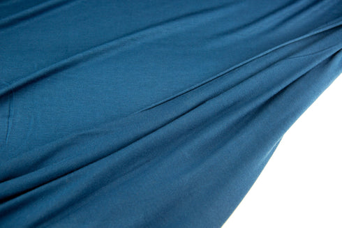 Peacock Blue Knit Jersey Fabric by the yard